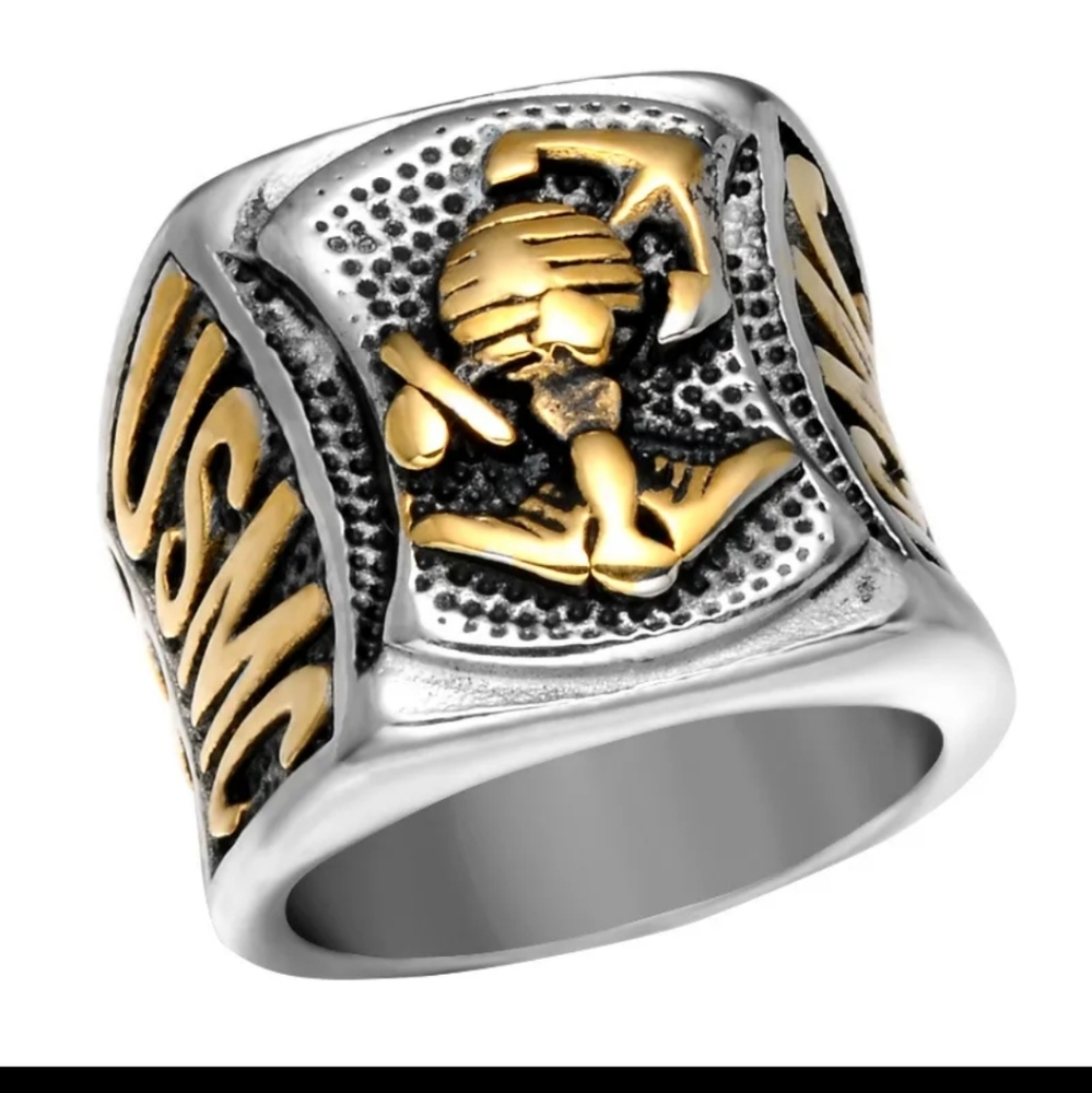 Steel USMC Marine Corps Ring Size MANY SIZES See All Colors